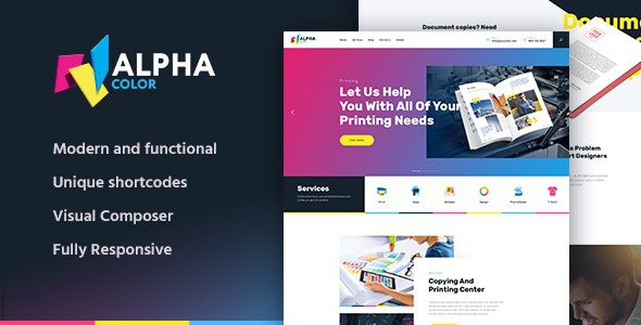AlphaColor – v1.4.11 – 打字复印广告公司网站WordPress主题
