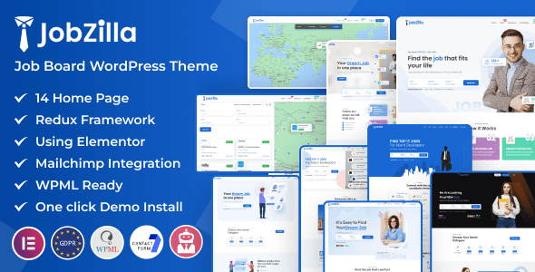 JobZilla – v1.9 – Job 招聘求职工作发布网站 WordPress 模板