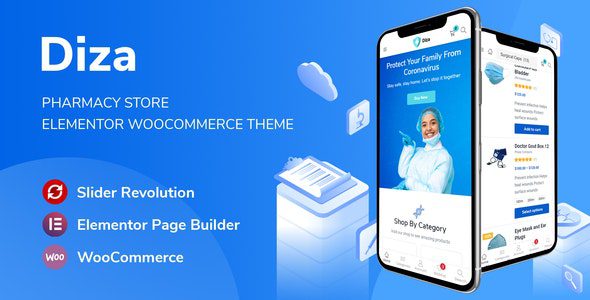 Diza v1.3.6 – 网上药房商店网站模板WooCommerce主题