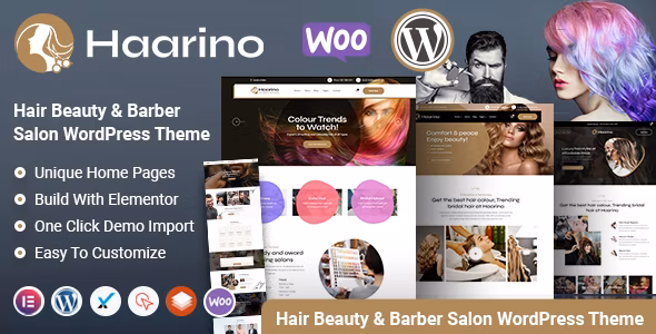 Haarino- v1.2 – Salon 美容美发用品商店网站 WordPress 模板