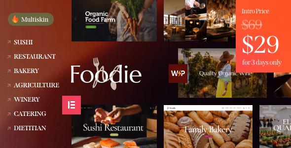 Foodie- v1.9.0 – 美食葡萄酒元素多皮肤网站WordPress主题