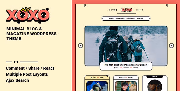 Xoxo- v1.0.9 – 博客杂志新闻网站模板WordPress主题