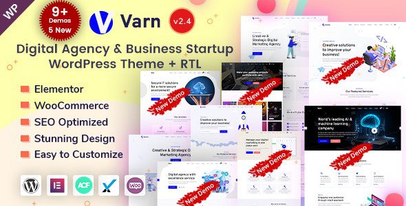 Varn – v2.4 – Elementor 可视化编辑SEO营销推广WordPress主题