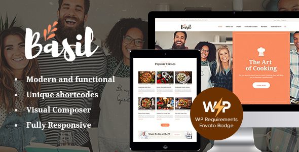 Basil – v1.3.7- 烹饪课程餐饮美食网站WordPress主题