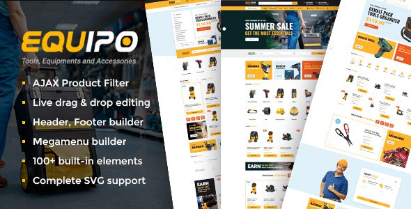 Equipo- v3.1 – 零件和工具 WordPress WooCommerce 主题